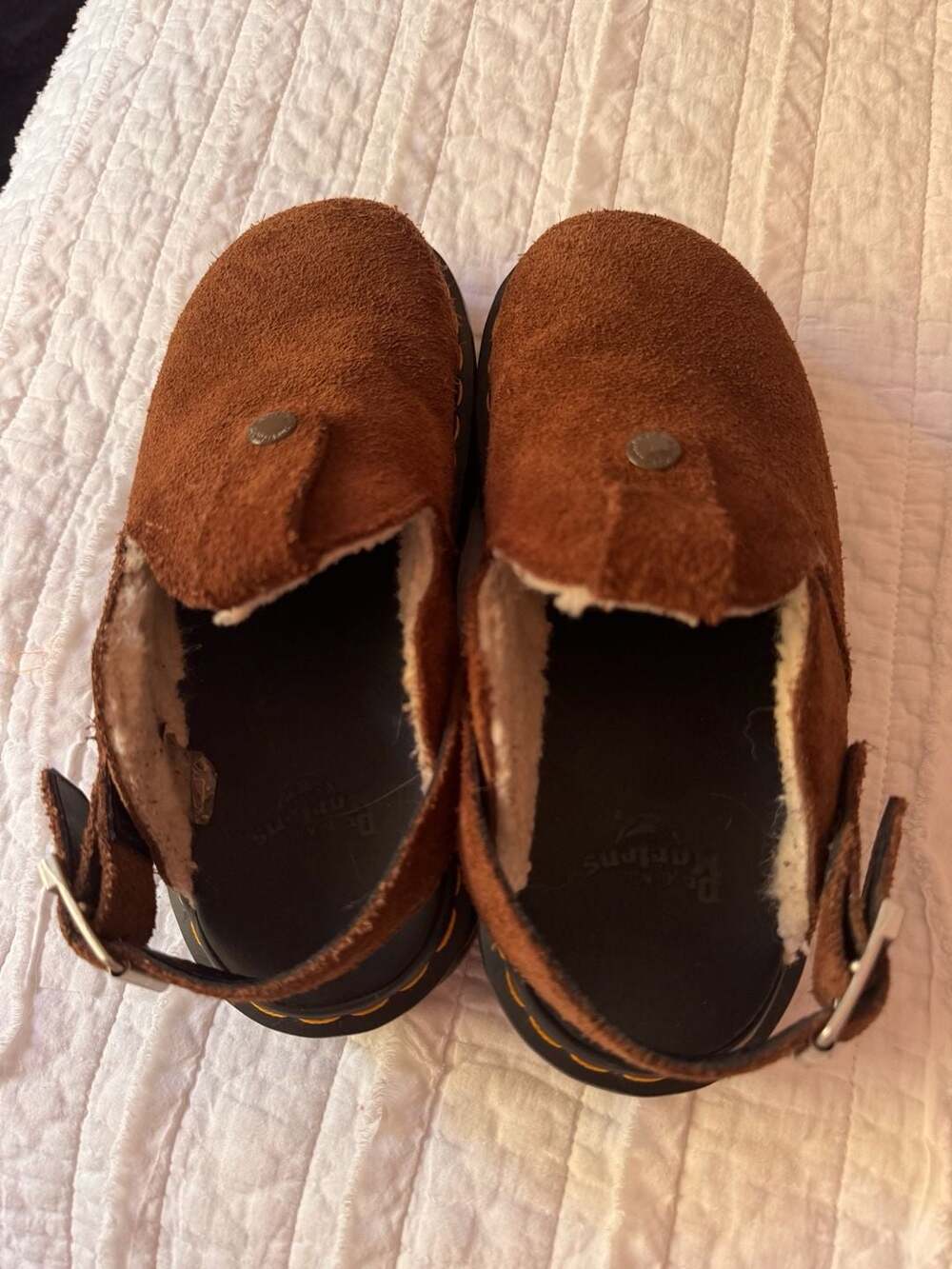 Dr. Martens Zebzag Faux Shearling Lined Suede Slingback Mules - Picture 3 of 7